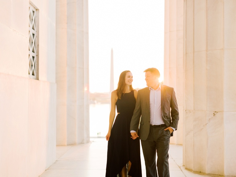 Lincoln Memorial Engagement Photo