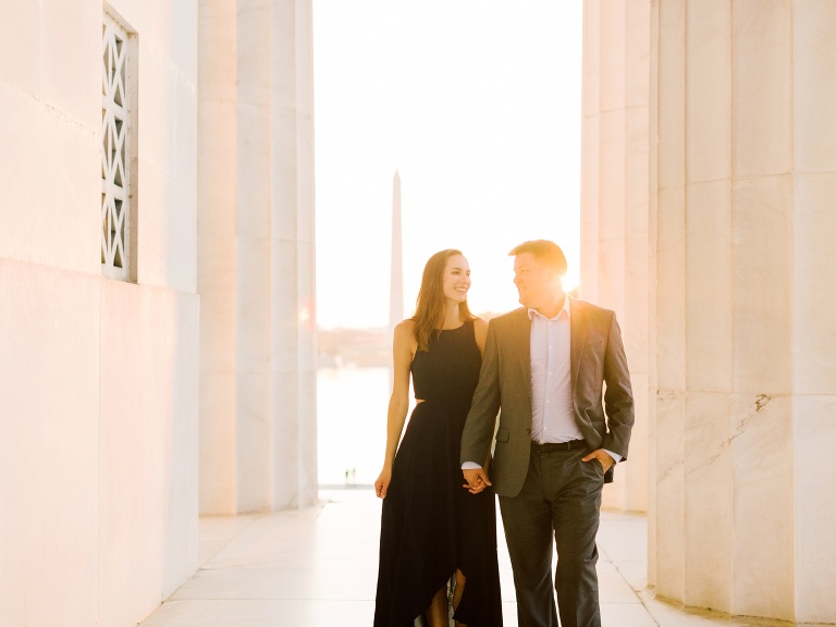 Lincoln Memorial Engagement Photo