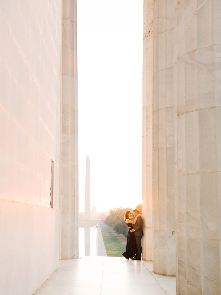 Lincoln Memorial Engagement Photo