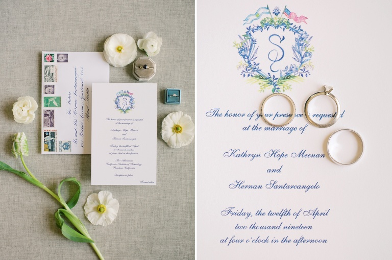 Caltech Athenaeum Pasadena Wedding Invitation