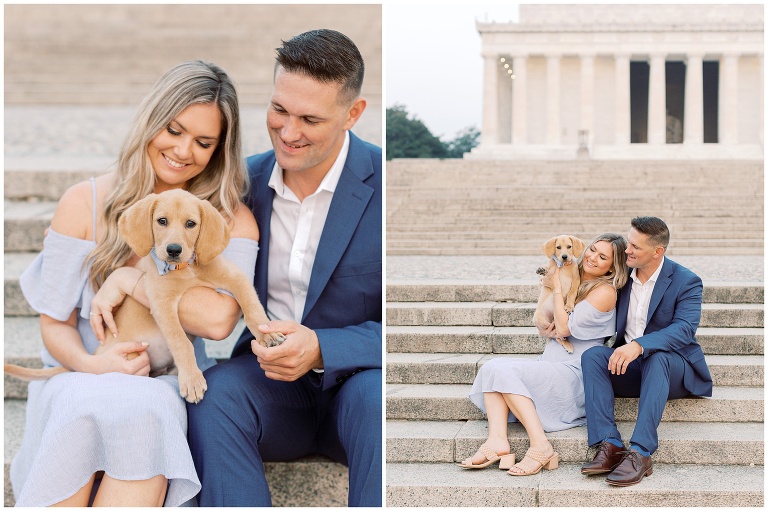 Lincoln Memorial Washington DC engagement photo