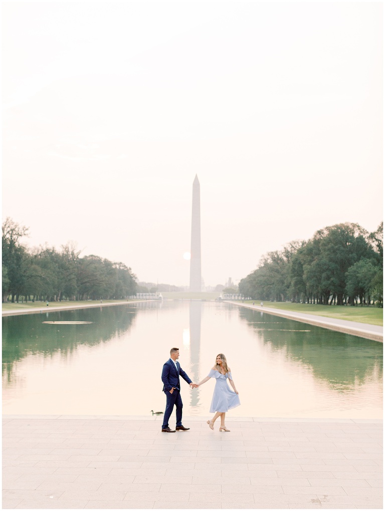 Lincoln Memorial Washington DC engagement photo