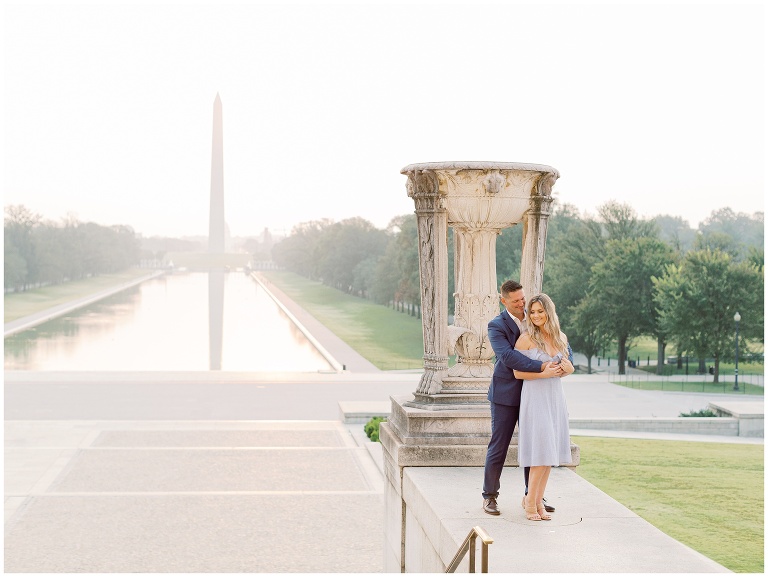 Lincoln Memorial Washington DC engagement photo