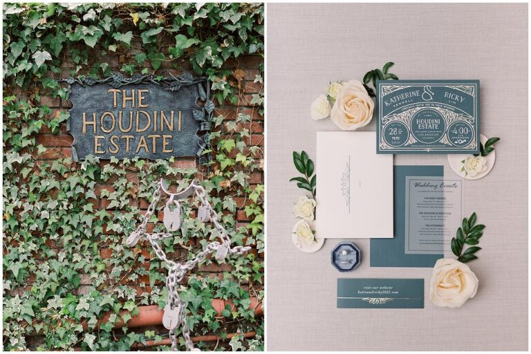 The Houdini Estate wedding invitation suite