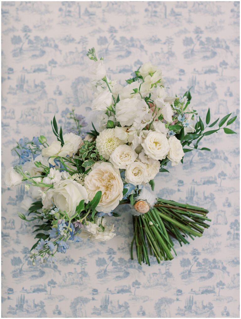 light blue wedding bouquet